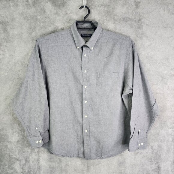 Mens Gray Roundtree & Yorke Shirt Button Down Long Sleeve 100% Cotton Size XL - Picture 2 of 7